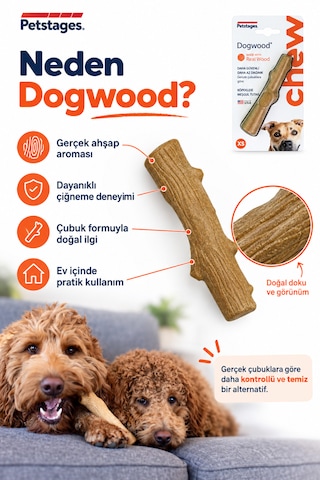 Petstages Dogwood Durable Stick Bitmeyen Kemik Köpek Çiğneme Oyuncağı Xsmall