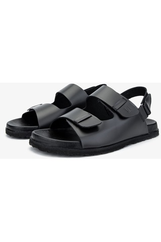 Sandals Factory Lorenza Erkek Siyah Hakiki Deri Sandalet Ayakkabı 60 17627 Erk Sndlt Y24 Siyah