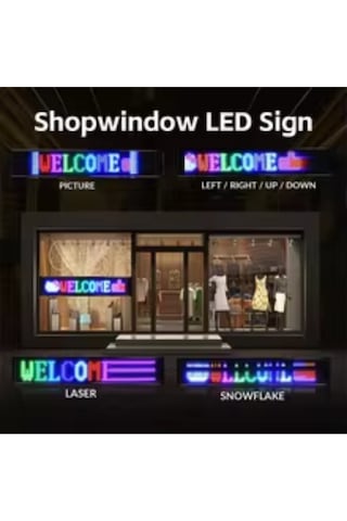 Esnek Katlanabilir Panel Led Cama Yapışır Uygulama İle Kontrol Dijital Tabela Kayar 90cm 16x64 Led