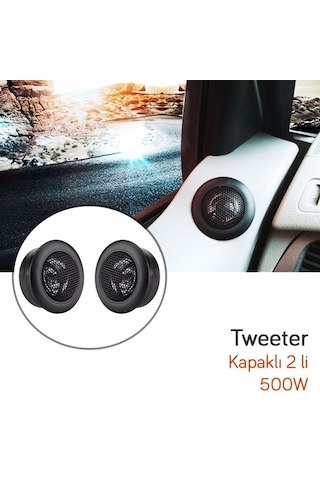 Carub 5,5cm Oto Araç Hoparlörü Tweeter Kapaklı 12v 500watt 2 Adet