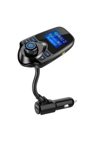 T10 Fm Transmitter Kablosuz Araç İçi Bluetooth Fm Verici Radyo Adaptörü Bluetooth Araç Kiti Usb Girişli