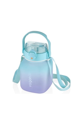 Vagonlife Motivasyon Su Matarası 1100ml Mavi Mor Mavi