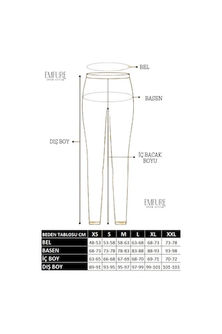 Emfure Siyah Kadın Spor Tayt Çift Cepli Sıkılaştırıcı Toparlayıcı Yüksek Bel Sporcu Taytı Leggings Fitness Siyah