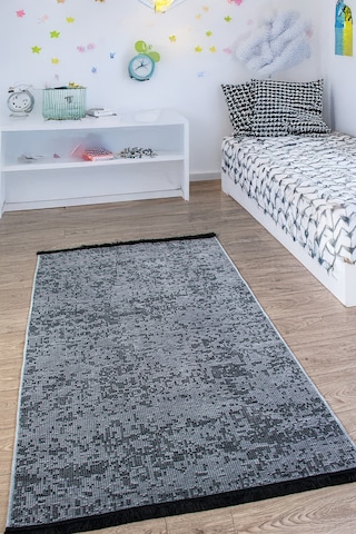Gri Şönil Kilim Salon Oturma Çocuk Odası Hasır Sisal Yolluk Dokuma Makine Halısı Mutfak Gri