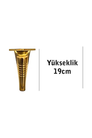 Homdep Kanepe Koltuk Tv Ünitesi Konsol Yükseltme Çizgili Model Plastik Ayak 19 Cm Gold Renk 4 Adet Gold