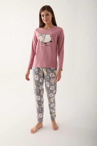 Arnetta White Sheep Pembe Kadın Uzun Kol Pijama Takım