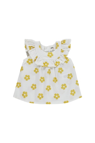 Civil Baby Çiçek Empirme Fırfırlı 6-18 Ay Takım - Hardal Soft Hardal