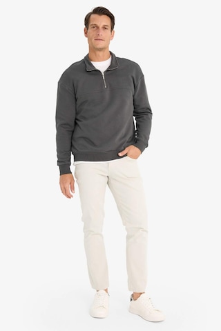 DeFacto Relax Fit Dik Yaka Fermuarlı Basic Düz Kalın Sweatshirt E5334AX24WNAR211