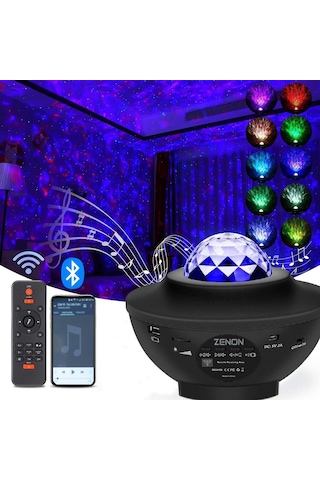 Zenon Smart Starry Light-Blth+Müzik+7 Farklı Ambians Projektör