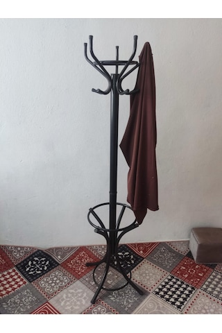 Metal Portmanto Siyah Ayaklı Askılık Siyah