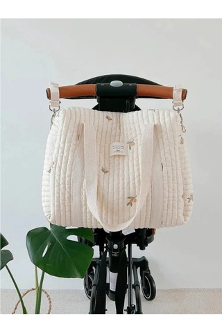 Jialan Tarzı Yenidoğan Bebek Bakımı Bebek Bezi Çantası Mumya Beyaz