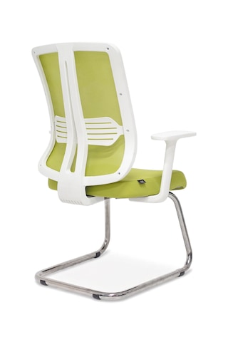 Zeon Büro Ofis Sistemleri // Comfort Visitor Cool Lime Misafir Bekleme Koltuğu Sabit Krom Ayak Fıstık Yeşili
