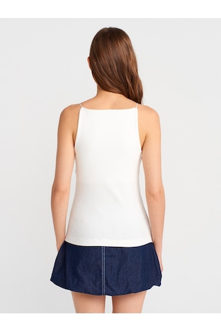 Dilvin 21020 Halter Yaka Top-ekru Ekru