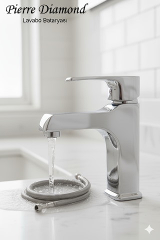590-1 Lavabo Bataryası Lüks Ağır Tip Sabit Banyo Lavabo Musluğu Siyah Beyaz Gold Krom Krom