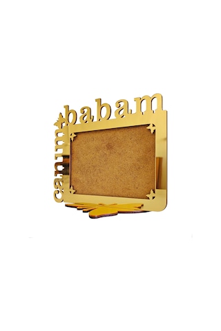 Babalar İçin Gold Aynalı Pleksi Fotoğraf Çerçevesi Canım Babam