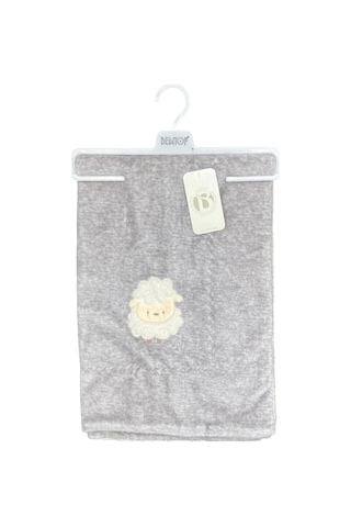 Bebitof Baby Bebitof Kuzucuk Desenli Kadife Battaniye 95x83 Cm 55004 Gri