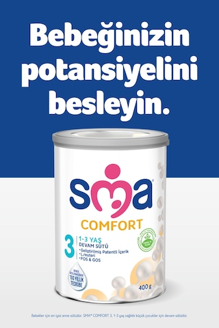 Sma Comfort 3 1-3 Yaş Devam Sütü 2x400g + Gerber Organıc Yulaflı, Hav., Elm., Balkab. Püresi 2x110g