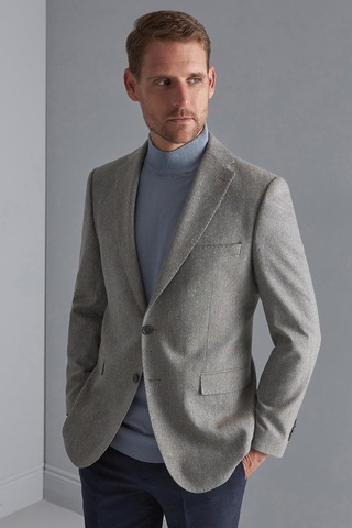 Erkek Mavi Barı 4 Drop / Geniş Kalıp Mono Yaka Ceket-10326 Mavi