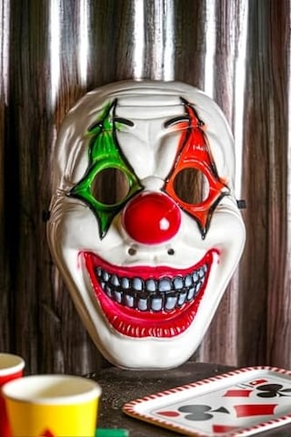 Halloween Maske Palyaço Kırmızı Yeşil