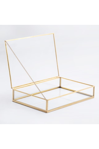 Cam Kutu Pirinç & Gold 30x20x5cm
