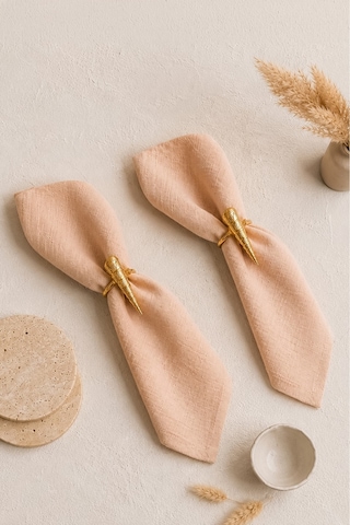 2'li Deniz Yıldızı Metal Gold Peçete Yüzüğü-napkin Ring Peçete Tutucu Gold