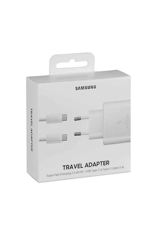 Samsung Uyumlu 45W Type-C Şarj Aleti - Beyaz