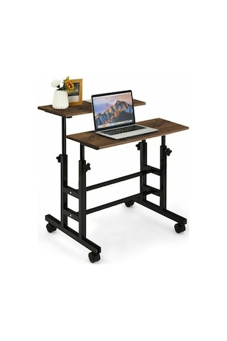 Sekizincicaddedizayn Yükseklik Ayarlı Bilgisayar/Laptop Ve Çalışma Masası -Ceviz 80X60 Ceviz