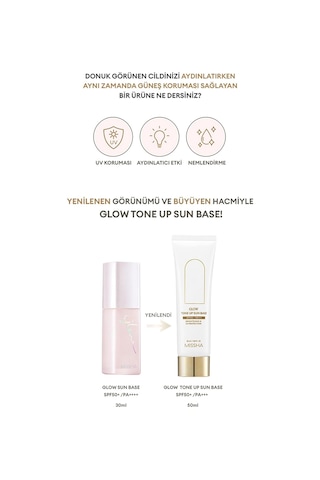 Mıssha Pürüzsüz, Aydınlık Ve Işıltılı Görünüm Sunan Makyaj Bazı 50 Mililitre Glow Tone Up Sun Base S Sku: Smg8690010425225 Açık Bej