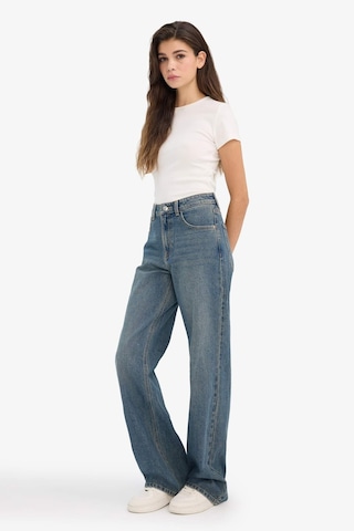 Defacto Straight Wide Yüksek Bel Geniş Paça Jean Kar Yıkamalı Pantolon F9585ax26spnm28 Mavi-nm28