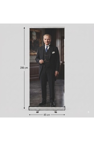 Atatürk Poster Baskılı Roll Up Banner 85x200cm No:5 Diğer