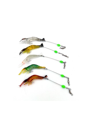 Valkyrie Fosforlu Gerçekçi Silikon Karides Balık Yemi 5 Adet Kutulu - 7.5 CM - 5.5 GR