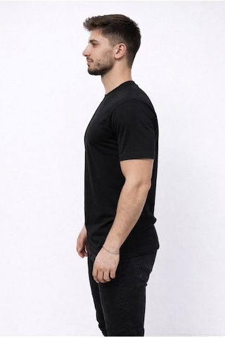 Axxel Erkek Siyah Kısa Kollu Bisiklet Yaka T-shirt-d677 Siyah