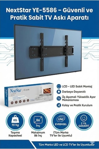 Next Ye-5586 45-86'' Sabit Lcd Led Tv Askı Aparatı