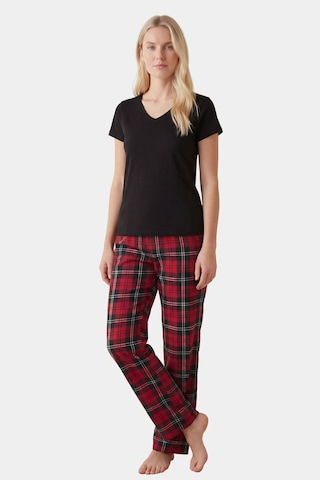 Türen Kadın Ekoseli Pijama Takımı T3618/kırmızı Çok renkli