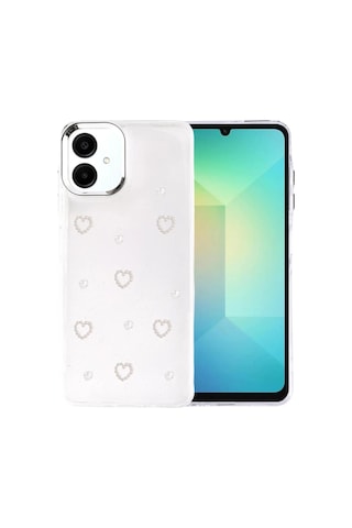 Newface Samsung Galaxy Uyumlu - A07 4g Fiyonk Desenli Kapak - Desen 10 Beyaz