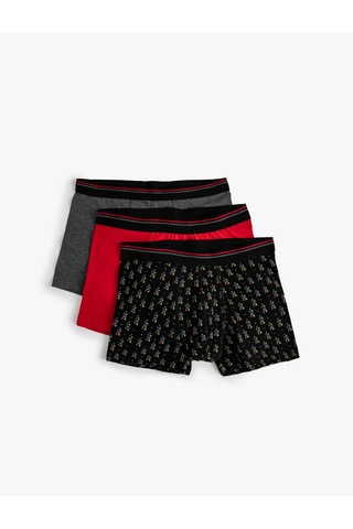 Koton 3'lü Boxer Seti Baskılı Çok Renkli Kırmızı 4slm90087mk
