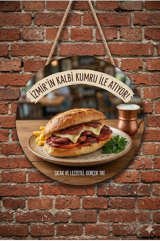 İzmir Kumru Temalı Kumrucular Cafeler Büfeler İçin Ahşap Duvar Kapı Dekoratif Süs Tablo 3