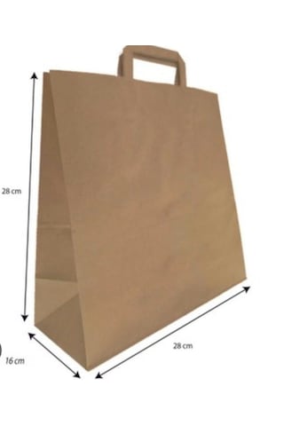 Kraft Kağıt Saplı Karton Çanta 28x16x28 -25 Adet