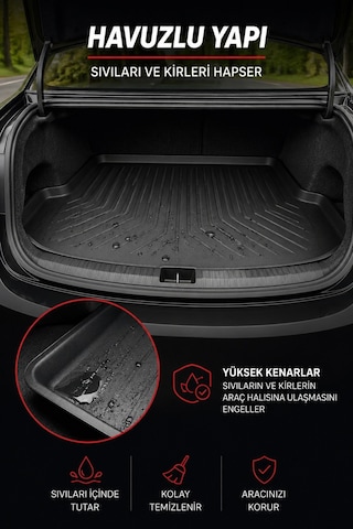 Fiat Egea Sedan 2017 Model Araca Özel Bagaj Havuzu Premium A+