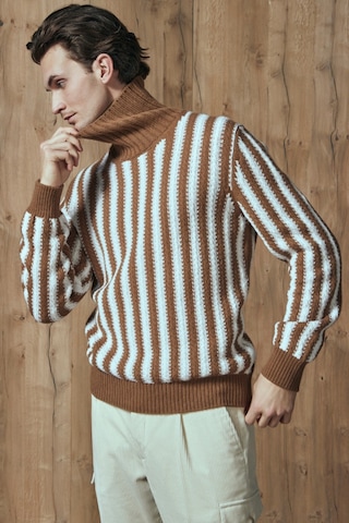 Gran Sasso Erkek Kazak 13121 22647 117 Kahve Kahverengi