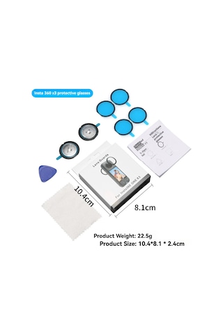 Maiyame Insta360 One X3/x2 Kamera Lens Koruyucu, Ön-arka Tam Kaplama, Yüksek Işık Geçirgenliği, Darbe Dayanıklı, Tam Uyumlu Cam Koruma