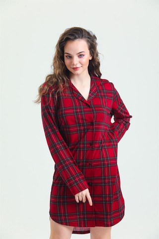 Magic Form 87764 Kadın Bordo Penye Önden Düğmeli Gecelik Bordo