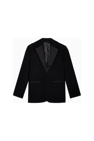Because Of Alice Satin Detail Single Breasted Blazer Oversize Tek Düğmeli Kadın Ceket Siyah