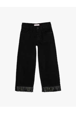 Koton Pamuklu Cepli Bol Paça Denim Pantolon Siyah 5wkg40107ad Siyah