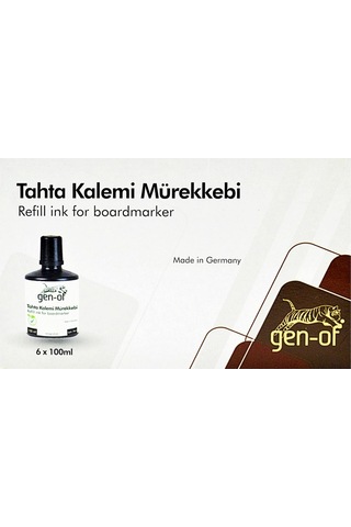 Gen-of Beyaz Tahta Kalemi Mürekkebi 100 Cc Mavi 6 Adet