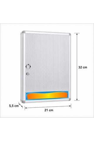 24'lü İthal Alüminyum Anahtar Dolabı 21x32x5,5 Cm Gri