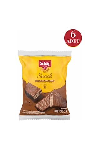 Schar Snack Glutensiz Çikolata Kaplı Fındıklı Gofret 6'lı 3 x 35 G
