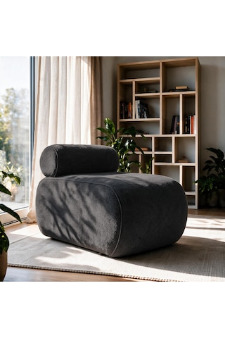 İnarch Dizayn Cosmo Berjer Modern Minimalist Konforlu Tekli Koltuk Koyu Gri