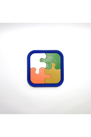 4 Parçalı Eğitici İlk Yapbozum - Bebek Ve Çocuk İçin Renkli Puzzle, Montessori Motor Beceri Oyunu