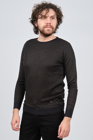 Çizgi Triko Erkek Bisiklet Yaka Slim Fit Desenli Kazak 42554255 L Lacivert